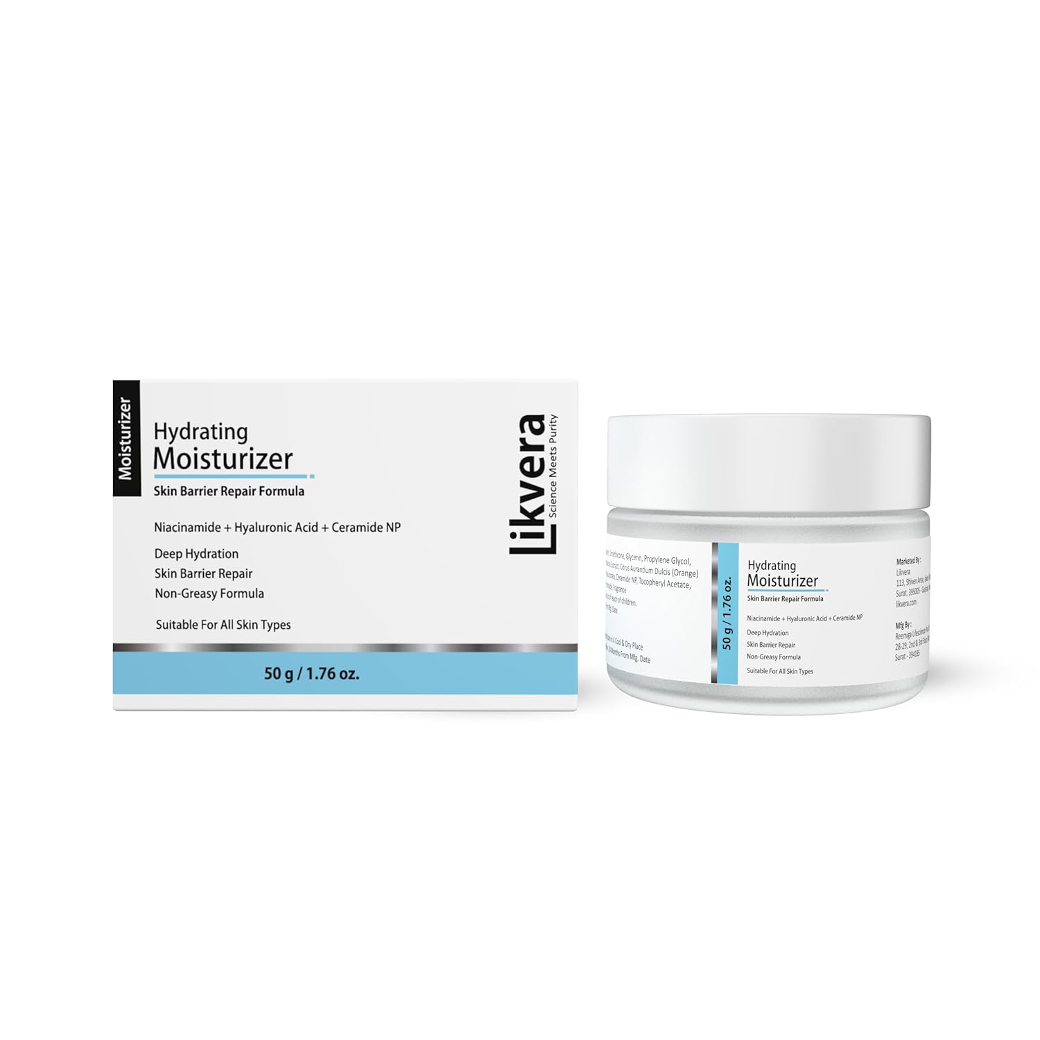 Face Moisturizer Cream with Niacinamide, Hyaluronic Acid & Ceramide NP – Hydrating